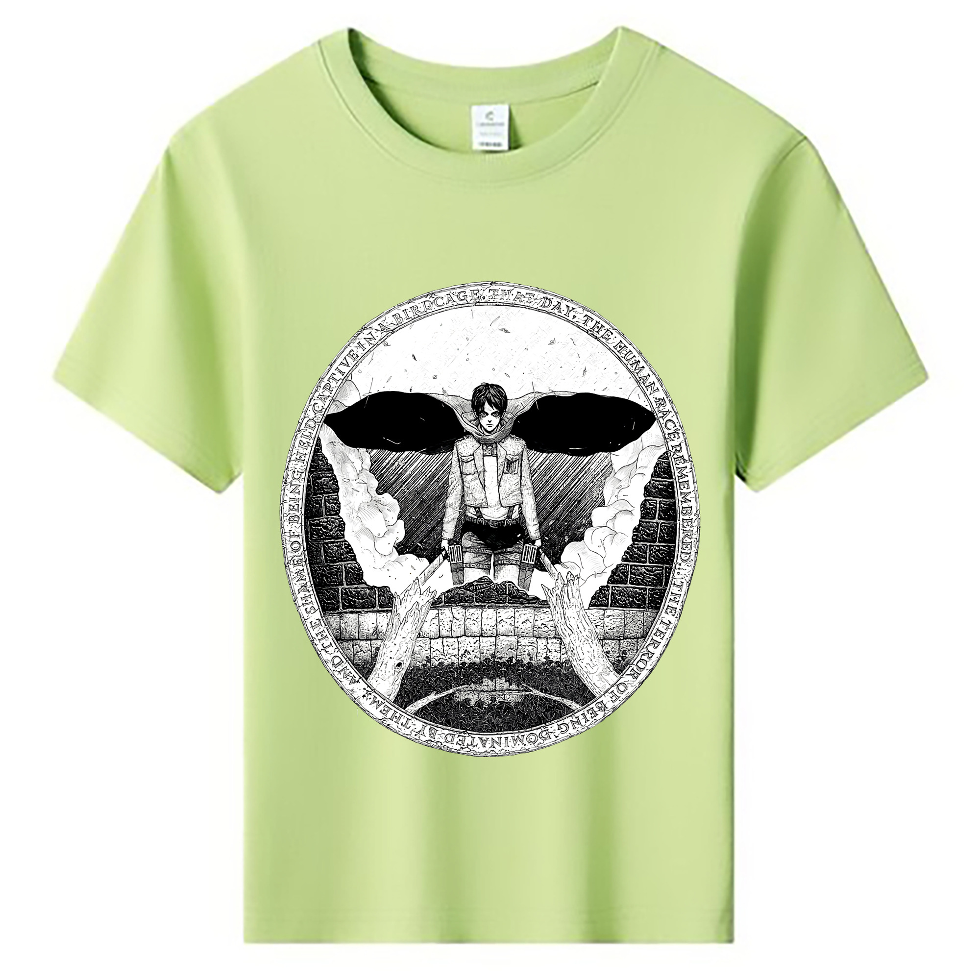 （画像用） 進撃の巨人 エレン･イェーガー Attack on Titan Eren Jäger 綿100％キッズTシャツ（フロントプリント）